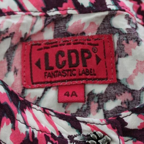 La Compagnie Des Petits Long Sleeve Girl's Blouse Top Shirt Pink Abstract 4 - Picture 2 of 5